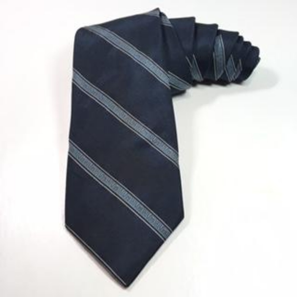 Givenchy Tie 100% Silk Italian Navy Striped